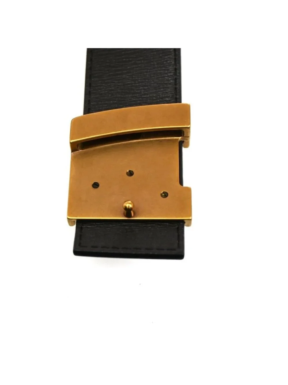 Louis Vuitton Belt Ceinture LV Initial 80 Brown Gold Leather